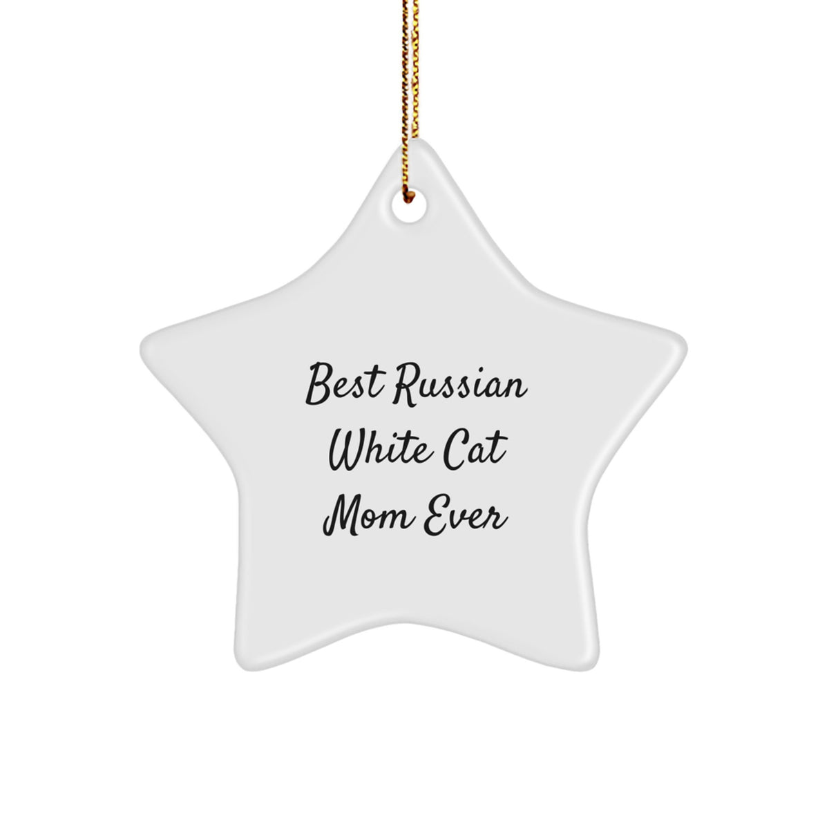 Russian White Cat Mom Gifts from Friends to Family - Best Russian White Cat Mom Ever Star Ornament for Christmas - Image 1