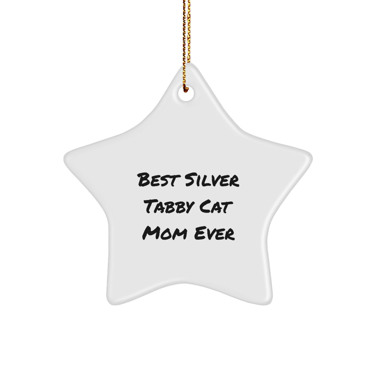 Silver Tabby Cat Mom Gifts from Family - Best Silver Tabby Cat Ever Star Ornament for Christmas - Image 1