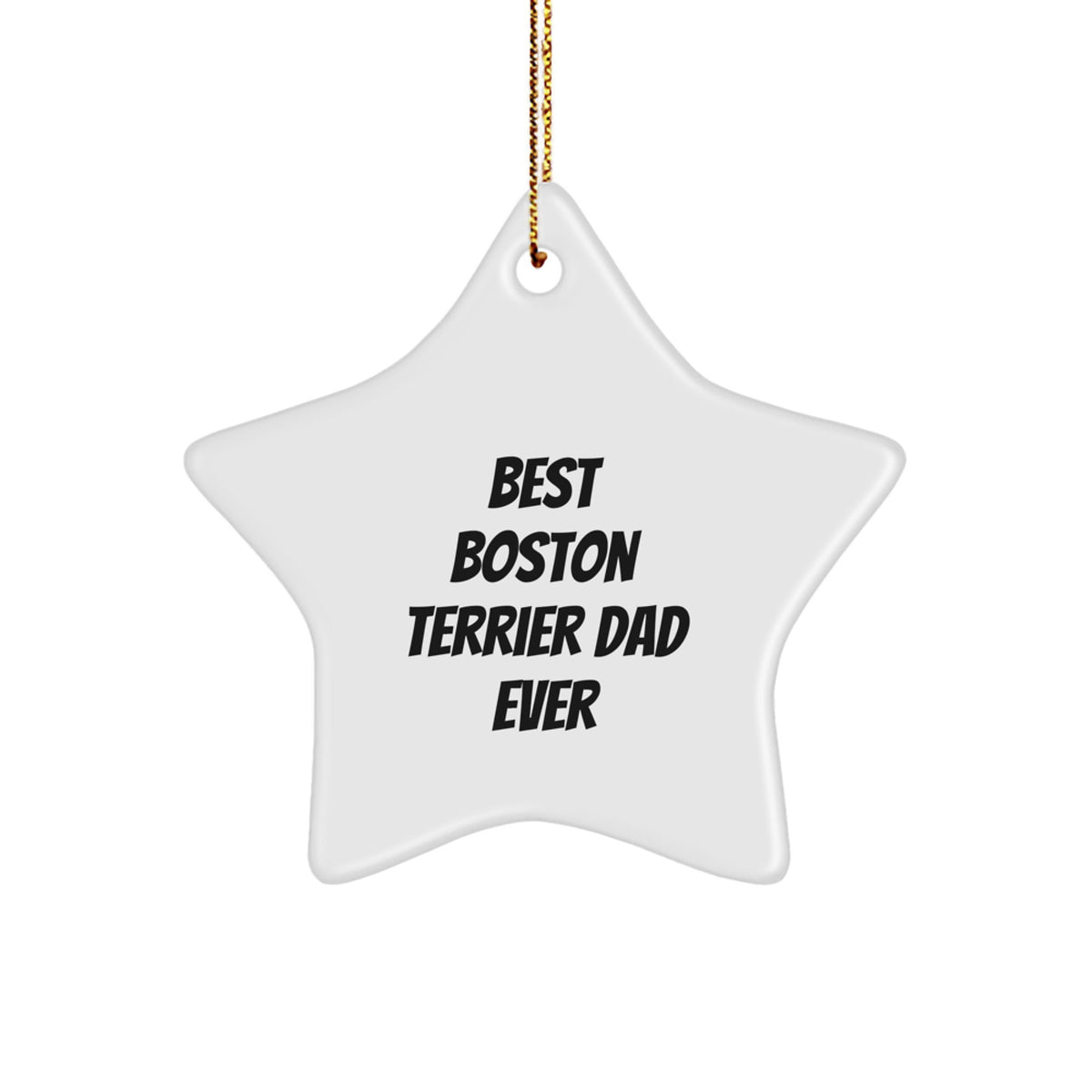 Boston Terrier Dad Gifts - Funny Star Ornament from Friends for Christmas - Image 1