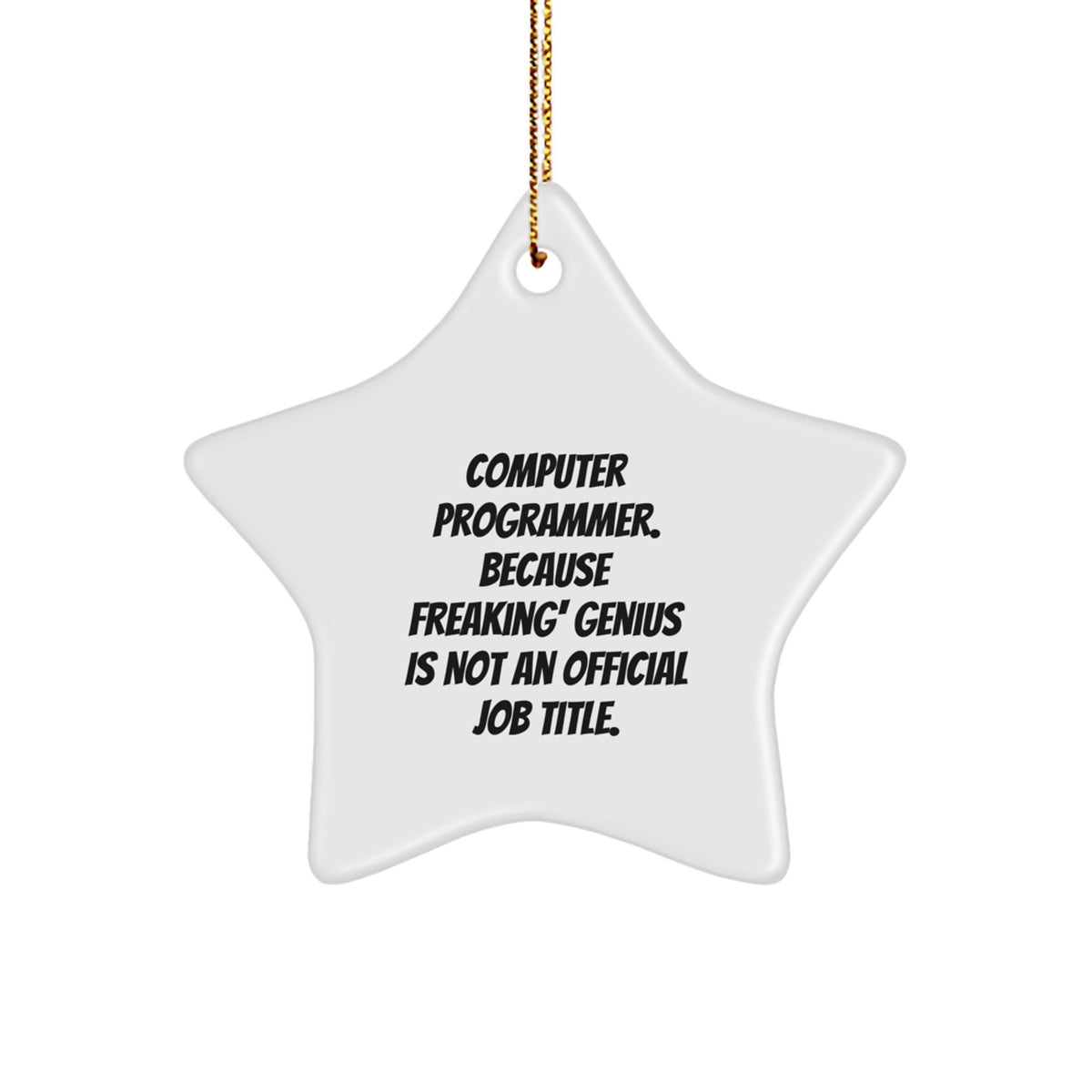 Funny Quotes for Computer Programmer Friends Christmas Star Ornament Gift from Family - Image 1