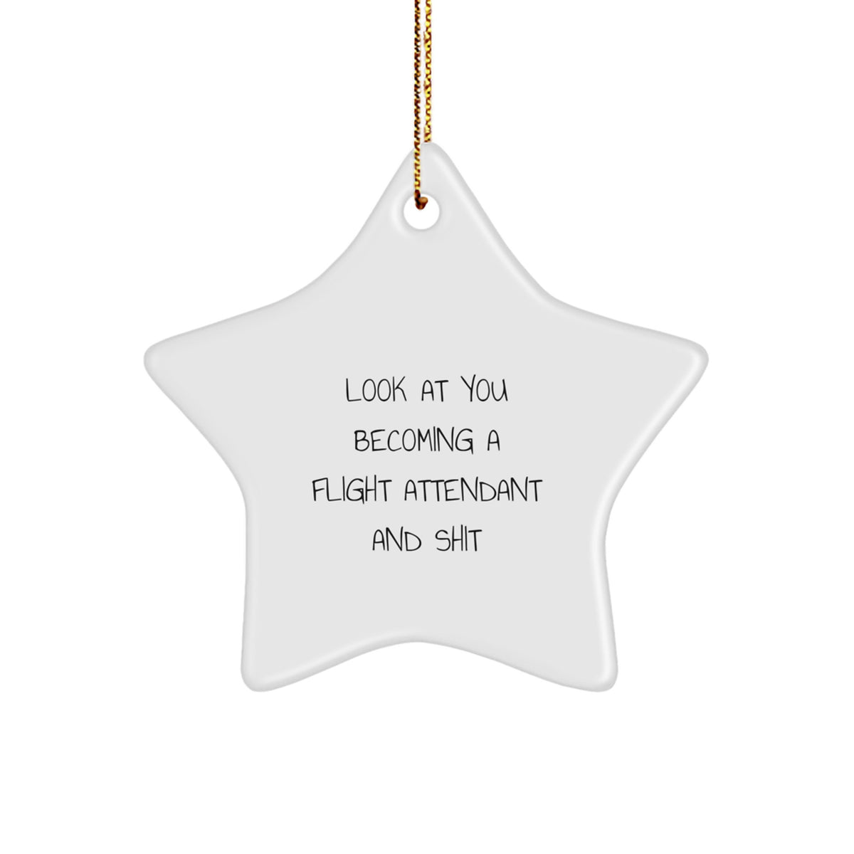 Flight Attendant Star Ornament Gifts from Friends and Family - Look At You Becoming A Flight Attendant And Shit - Funny Christmas Unique Gifts - Image 1