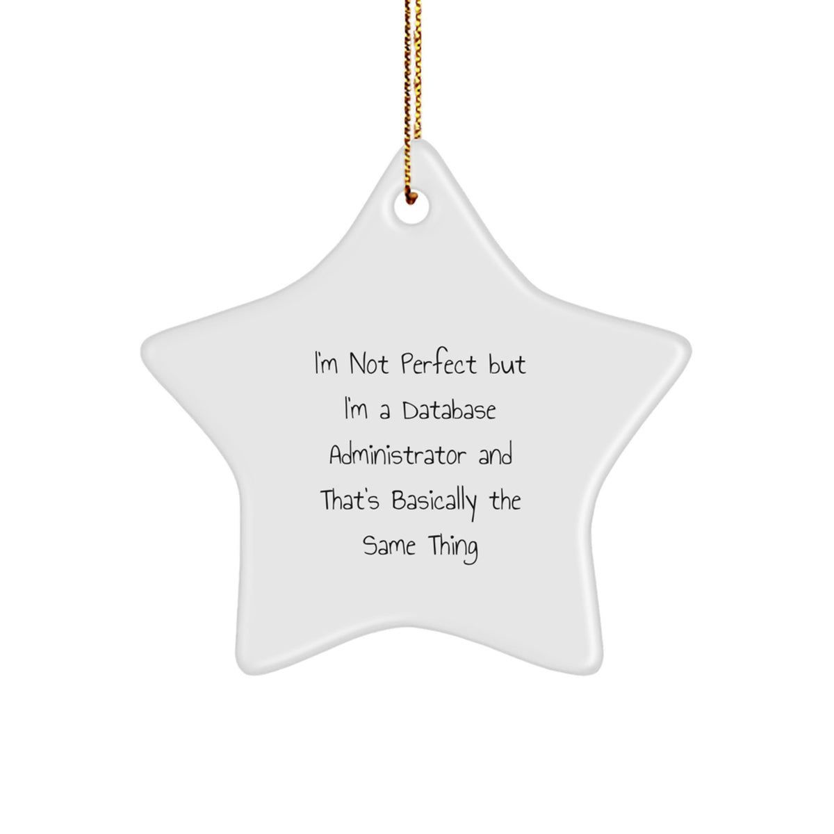 Funny Database Administrator Gifts, 'I'm Not Perfect' Star Ornament, Christmas Unique Presents for Men, Women, Friends, Coworkers, Family - Image 1
