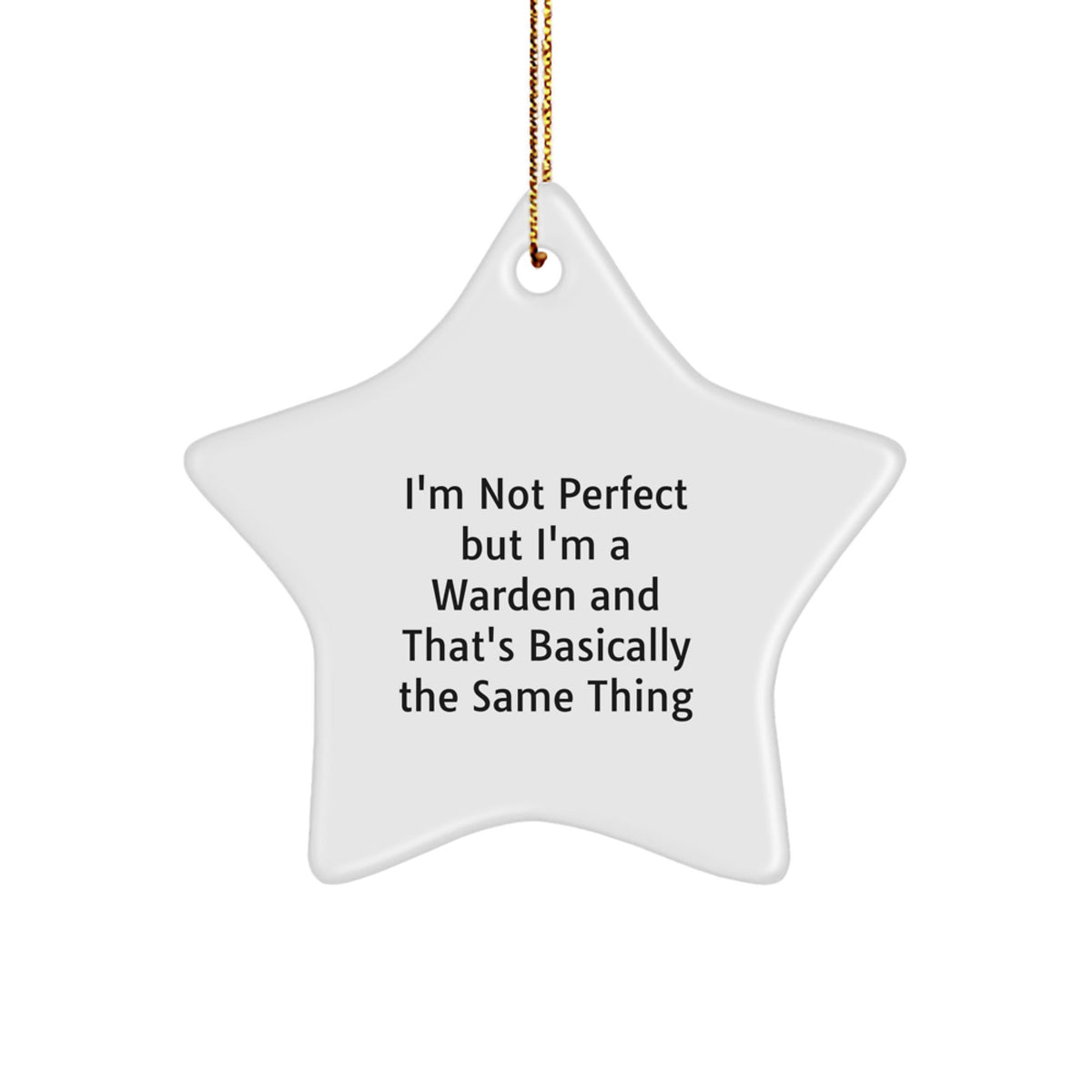 Warden Star Ornament Funny Quote Gifts for Men from Friends, Unique Christmas Memorable Presents - Image 1