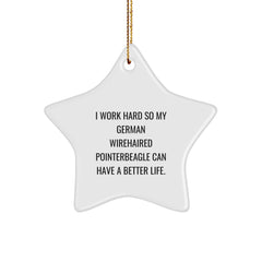 Funny German Wirehaired Pointer Dog Gifts for Men from Women, Inspirational Star Ornament, Christmas Unique Gifts - Image 1