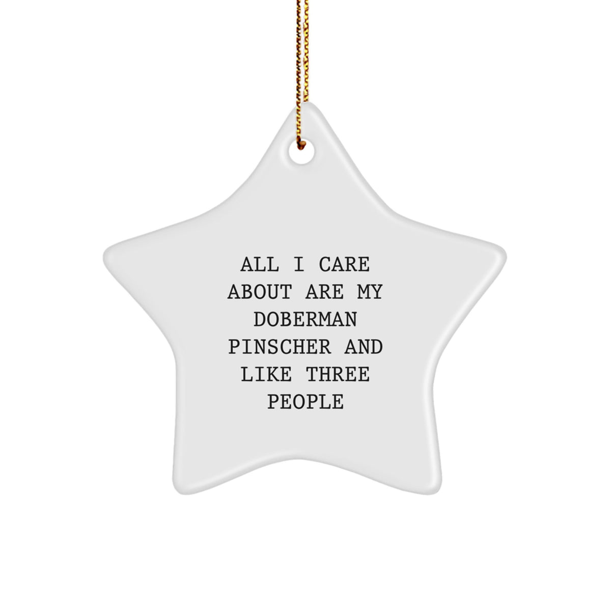 Funny Doberman Pinscher Dog Gifts, Star Ornament, All I Care About Are My Doberman Pinscher And Like Three People Christmas Unique Gifts - Image 1