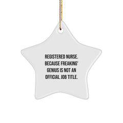 Funny Registered Nurse Gifts Star Ornament for Christmas Unique Gifts from Coworkers to Coworkers - Image 1