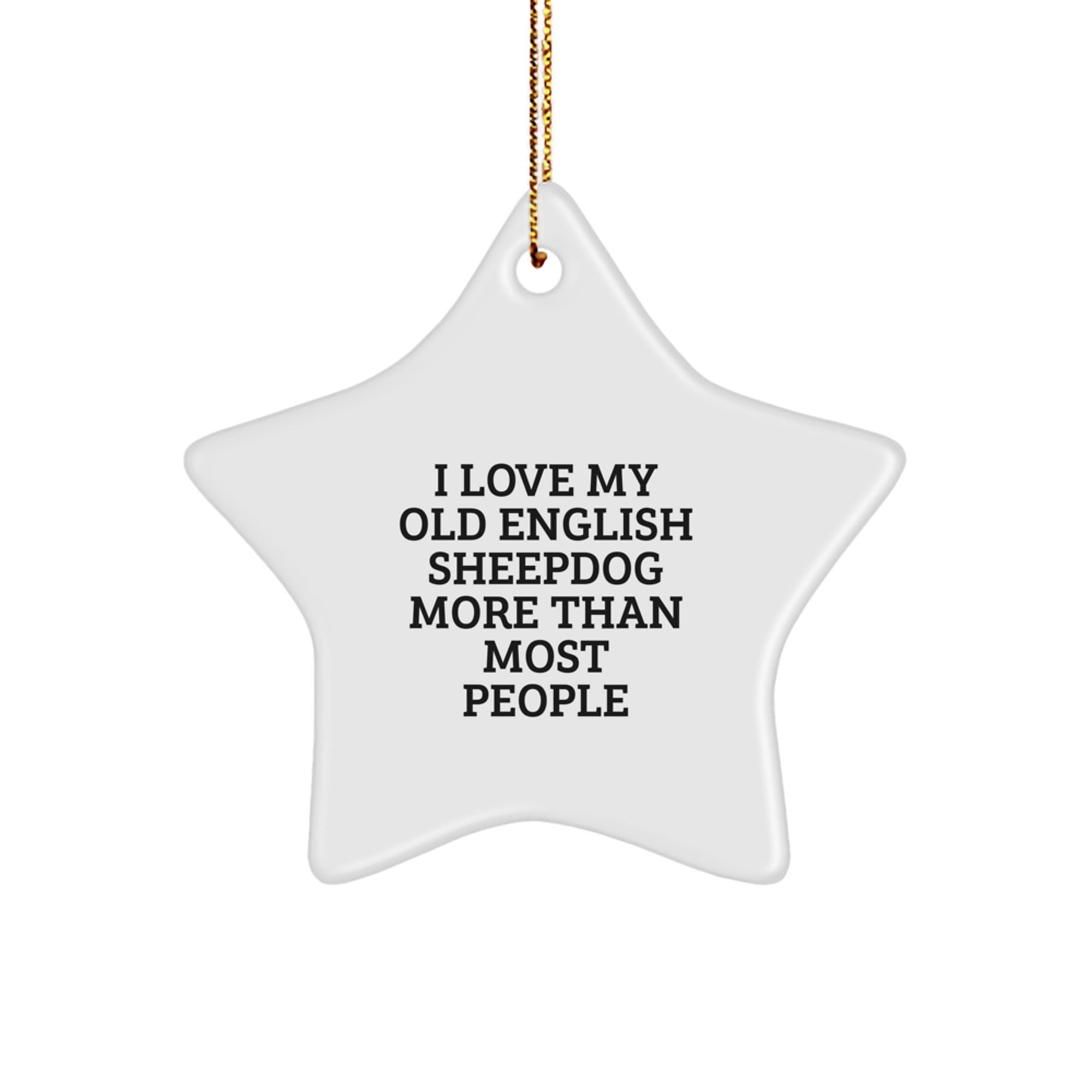 Funny Old English SheepDog Christmas Star Ornament Gifts from Family for Old English SheepDog Lover - Image 1
