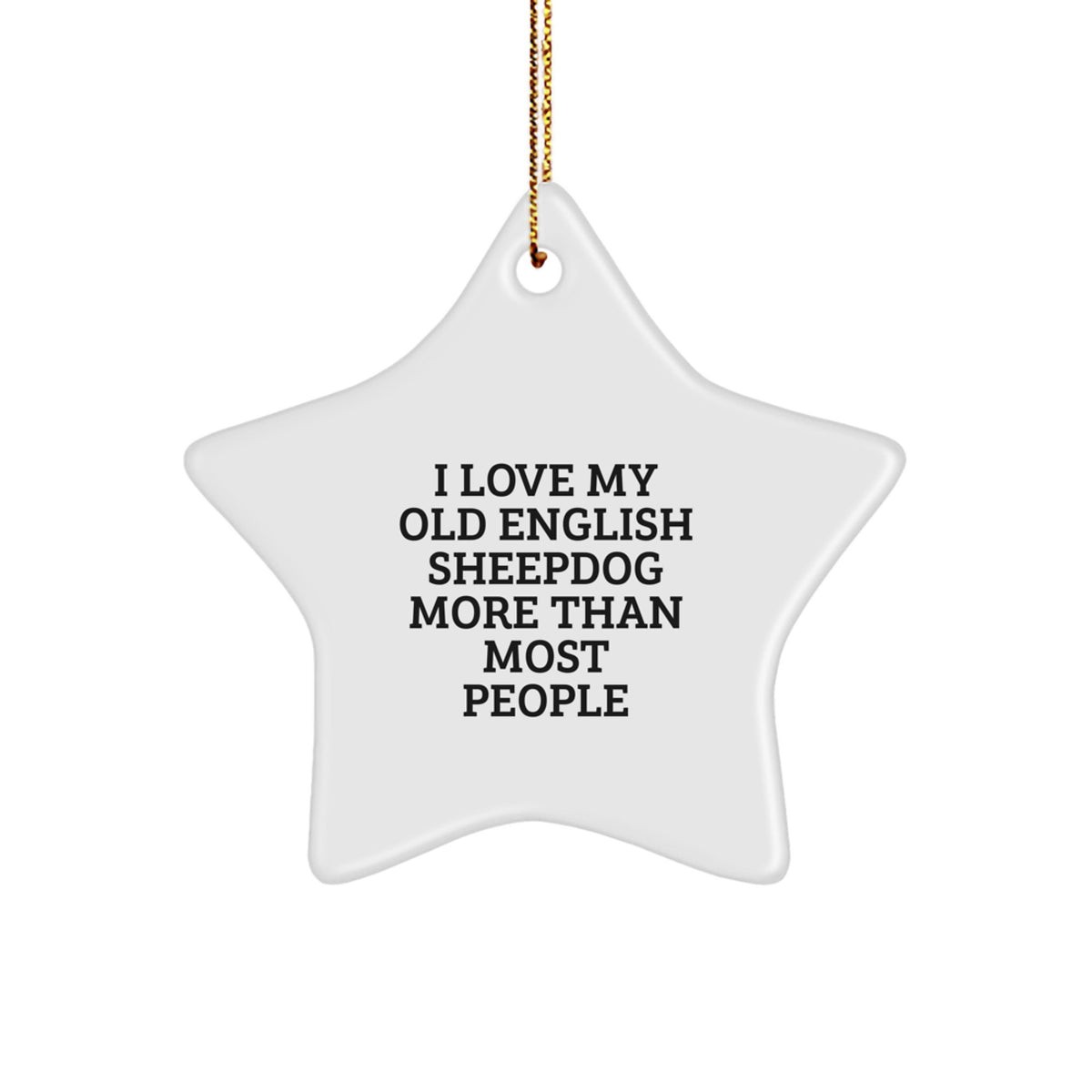 Funny Old English SheepDog Christmas Star Ornament Gifts from Family for Old English SheepDog Lover - Image 1