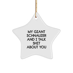Funny Gifts for Giant Schnauzer Dog Lovers, Star Ornament, Christmas Unique Presents from Men to Friends - Image 1
