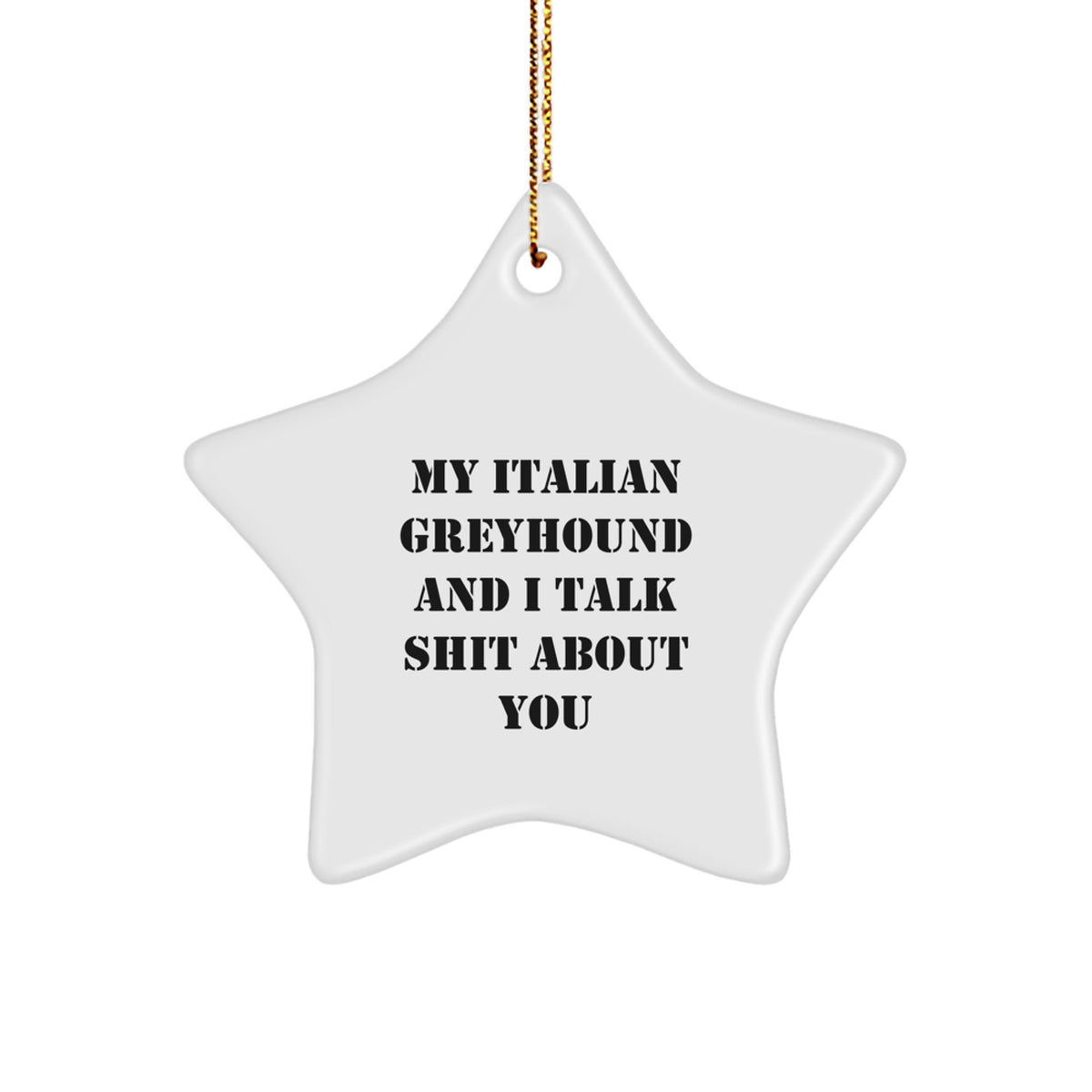 Funny Italian Greyhound Dog Gifts, My Italian Greyhound And I Talk Shit About You Star Ornament for Italian Greyhound Dog Lovers, Christmas Unique Gifts from Friends to Family - Image 1
