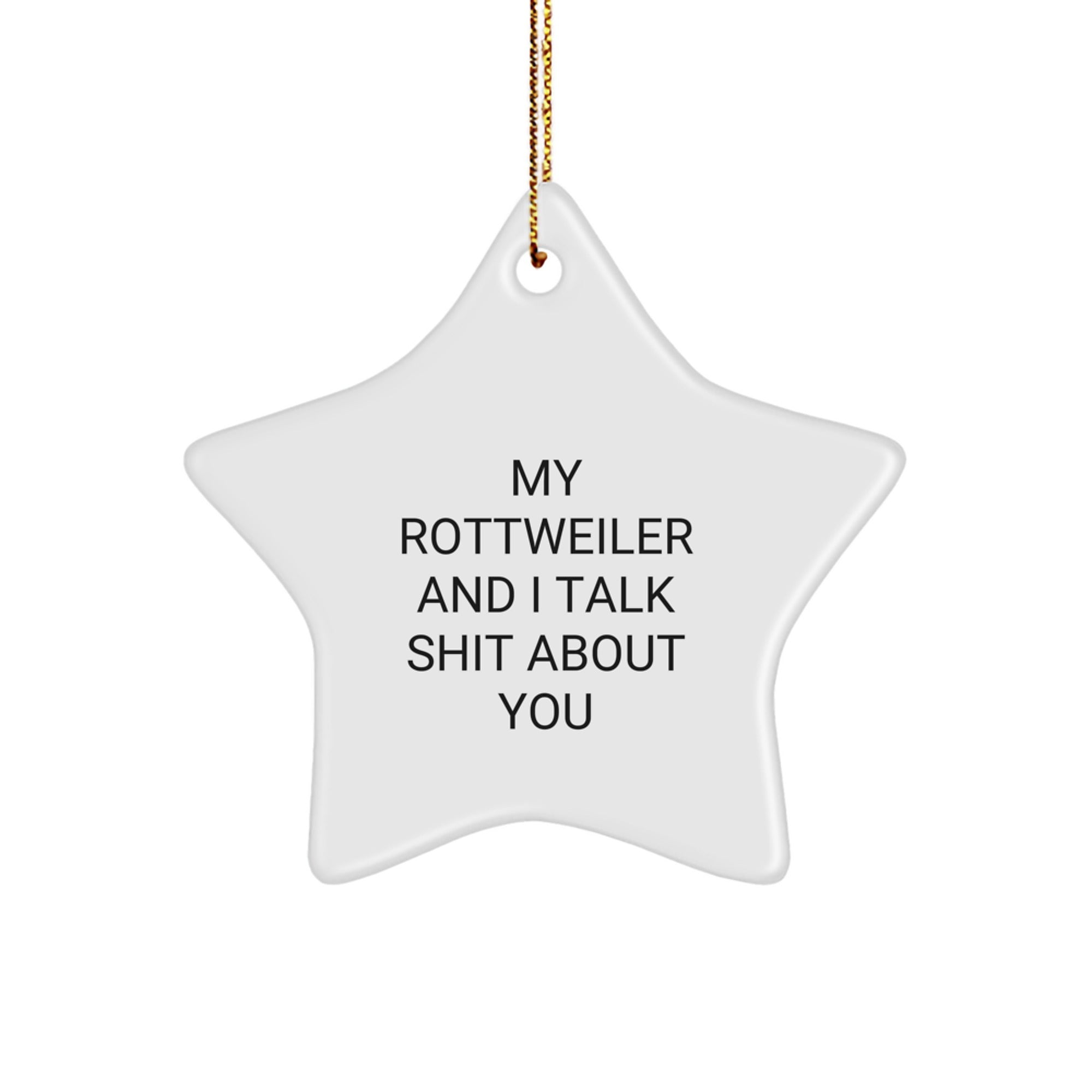 Funny Rottweiler Dog Christmas Star Ornament Gifts from Friends, Family, or Men for Rottweiler Dog Owners, Lovers, Fans, and Enthusiasts, Cute and Unique Holiday Decor - Image 1