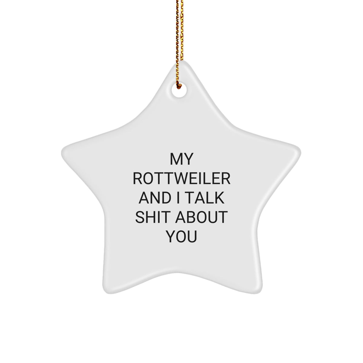 Funny Rottweiler Dog Christmas Star Ornament Gifts from Friends, Family, or Men for Rottweiler Dog Owners, Lovers, Fans, and Enthusiasts, Cute and Unique Holiday Decor - Image 1