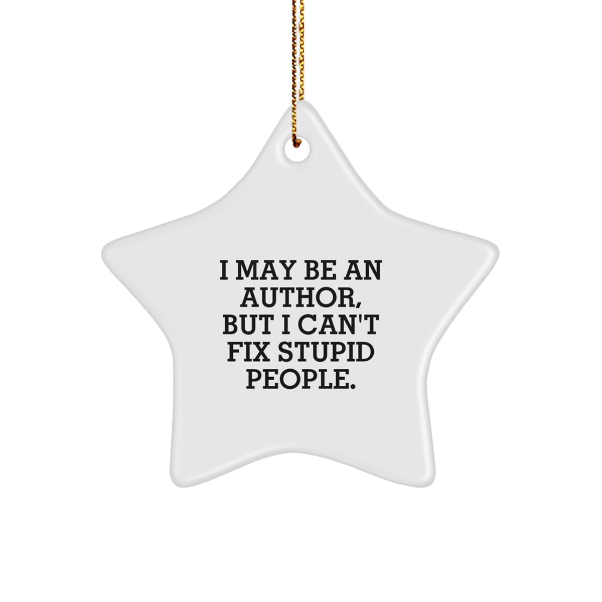 Funny Author Star Ornament, Gift from Men to Author Friends, Author Decorations for Christmas Unique Gifts - Image 1