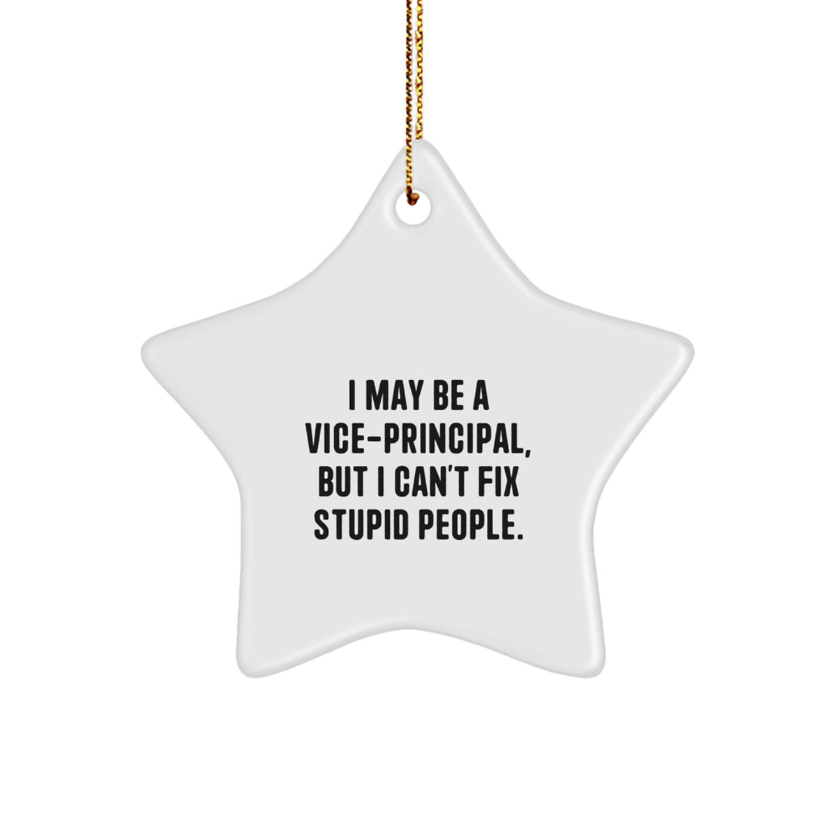 Funny Vice-principal Gifts from Friends for Christmas - I May Be A Vice-principal, But I Can't Fix Stupid People. Star Ornament - Image 1
