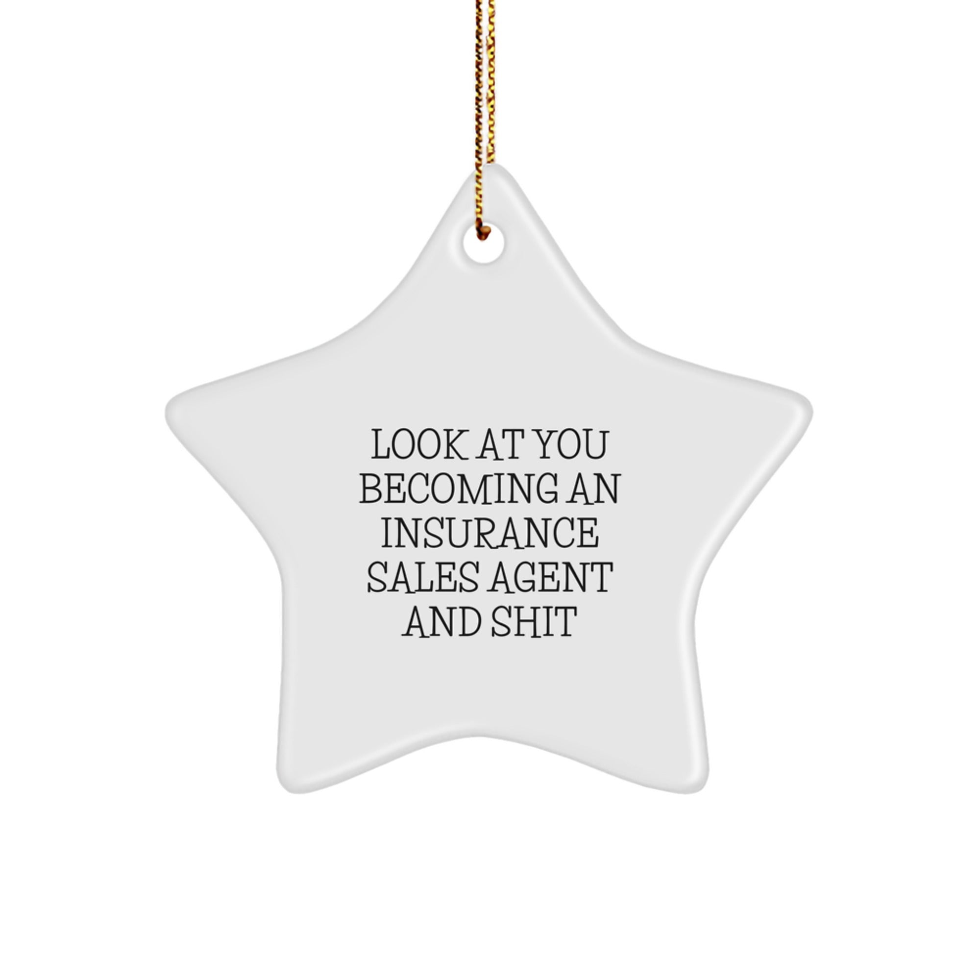 Funny Star Ornament for Insurance Sales Agent Gifts, Christmas Unique Presents from Friends or Family - Image 1