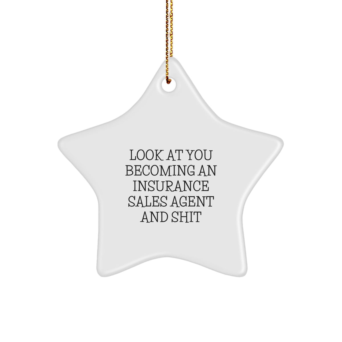 Funny Star Ornament for Insurance Sales Agent Gifts, Christmas Unique Presents from Friends or Family - Image 1