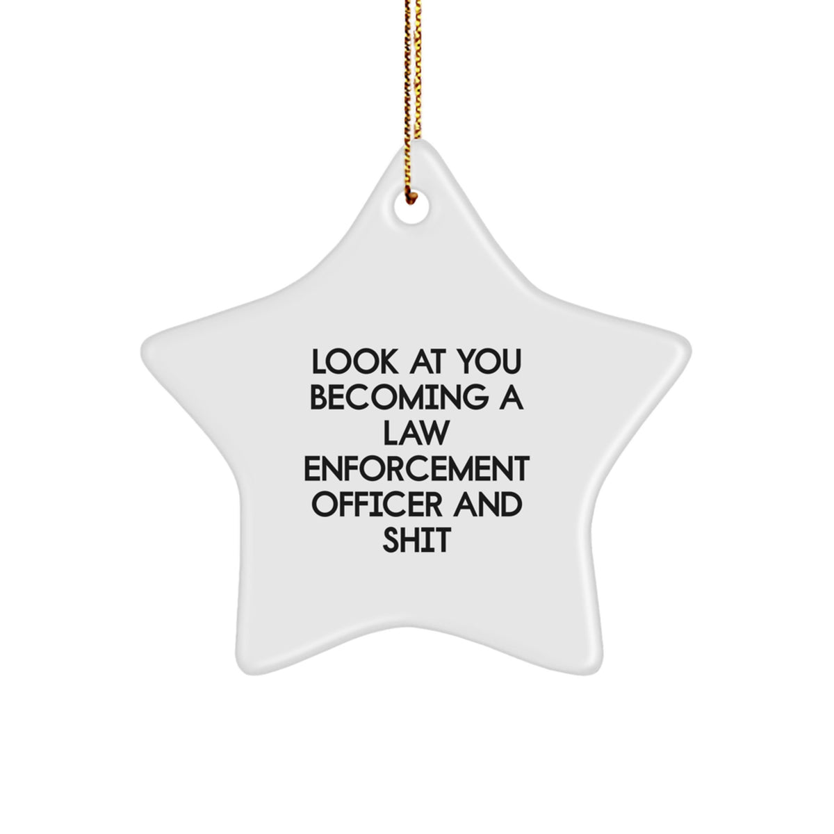 Funny Law Enforcement Officer Gifts - Gifts from Family for Law Enforcement Officer Star Ornament - Christmas Unique Gifts for Law Enforcement Officers - Image 1