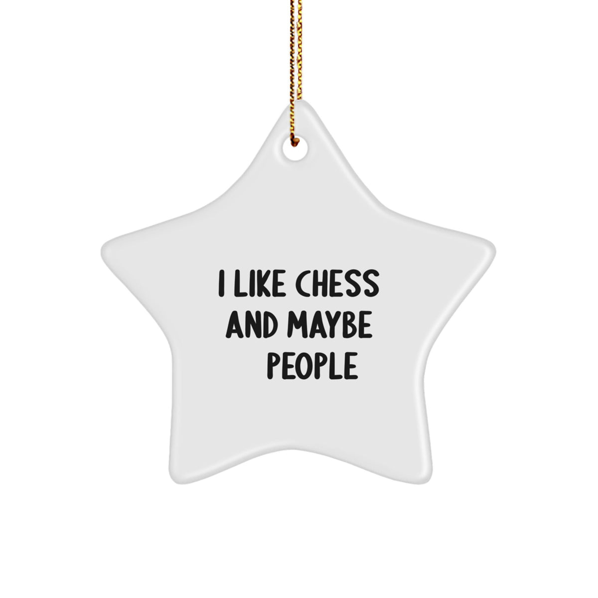 Funny Chess Star Ornament Gifts for Friends, Unique White Star Shaped Decorations Chess Gifts from Family, Friends, or Coworkers, Christmas Unique Gifts - Image 1