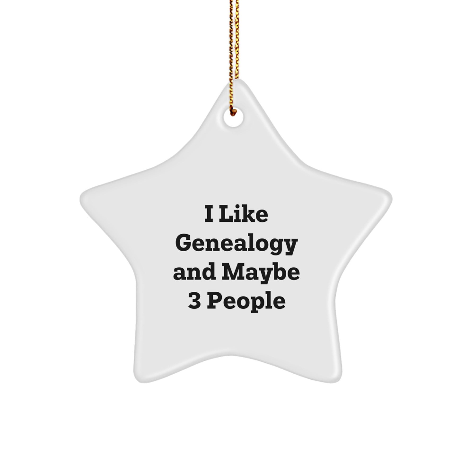 Genealogy Star Ornament Gifts for Family, Funny Quote 'I Like Genealogy And Maybe 3 People', Christmas Unique Star Decorations from Family, Star Ornament for Genealogy Lovers - Image 1