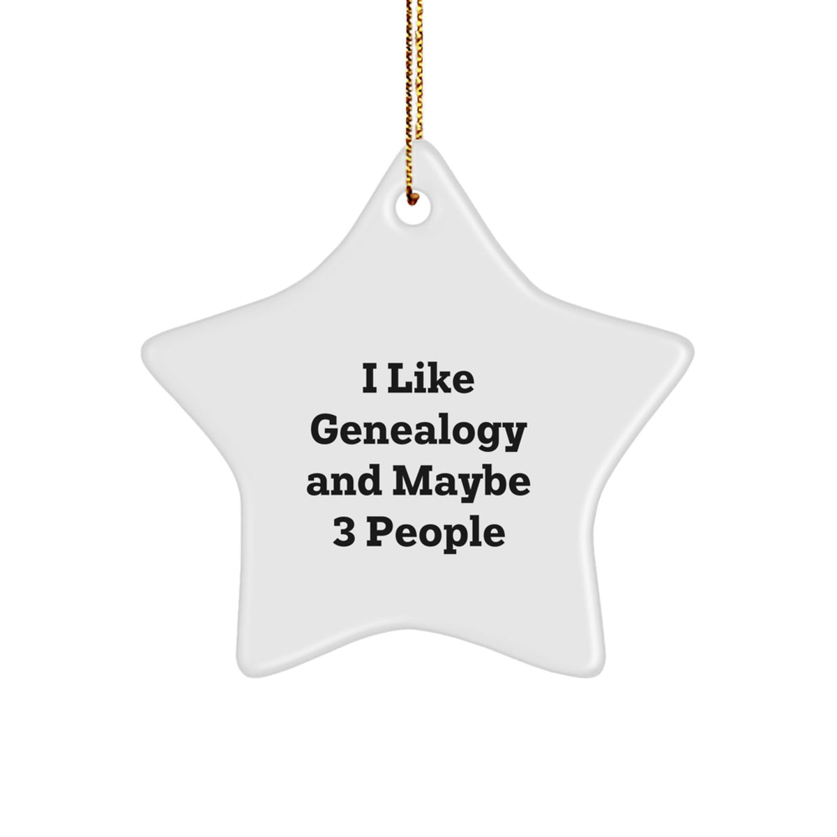 Genealogy Star Ornament Gifts for Family, Funny Quote 'I Like Genealogy And Maybe 3 People', Christmas Unique Star Decorations from Family, Star Ornament for Genealogy Lovers - Image 1
