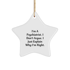 Funny Psychiatrist Gifts from Friends for Psychiatric Professionals Star Ornament, Christmas Unique Star-Shaped Decorations - Image 1