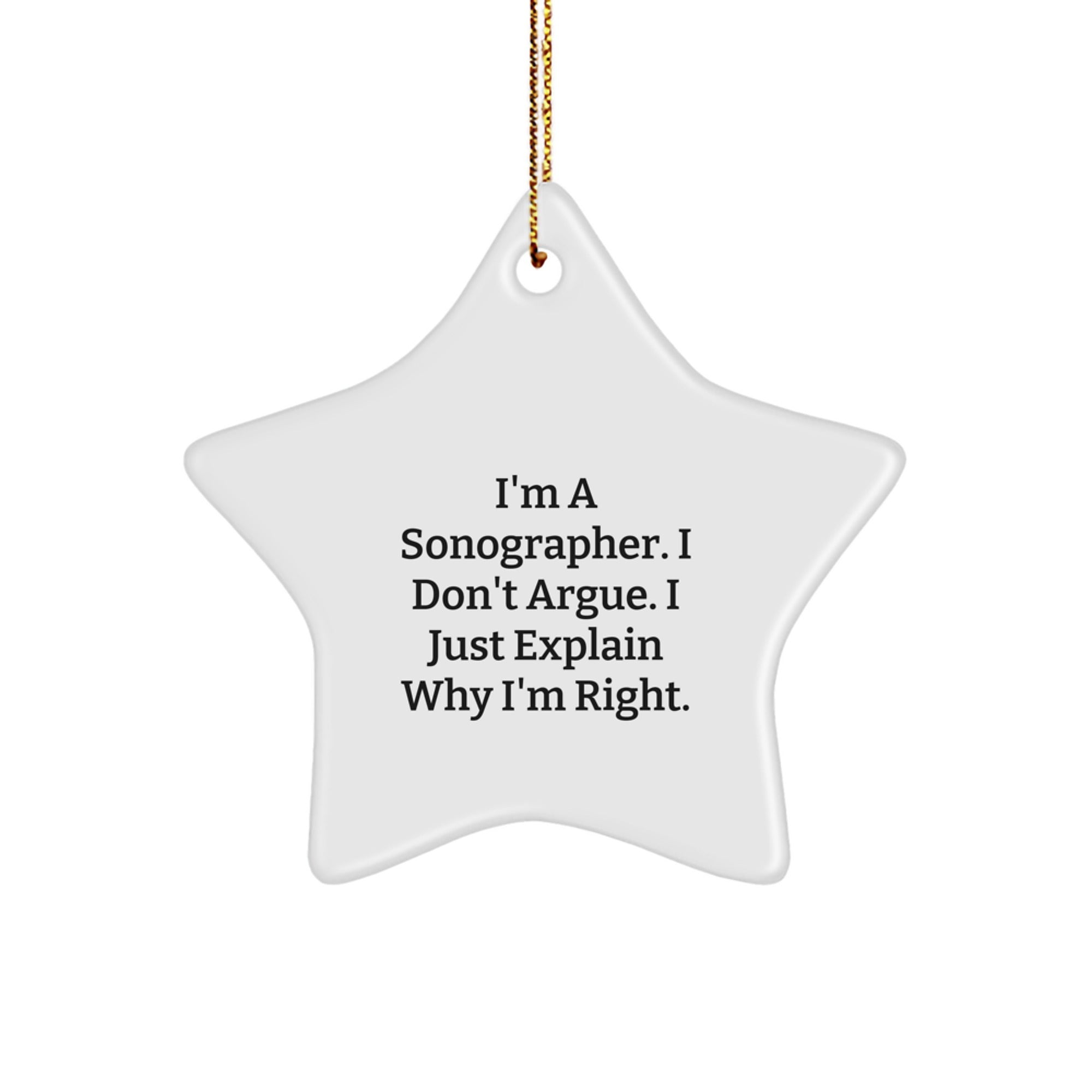 Funny Sonographer Star Ornament Gifts from Friends and Family - Unique Christmas Memorable Presents for Men and Women Sonographers - Image 1
