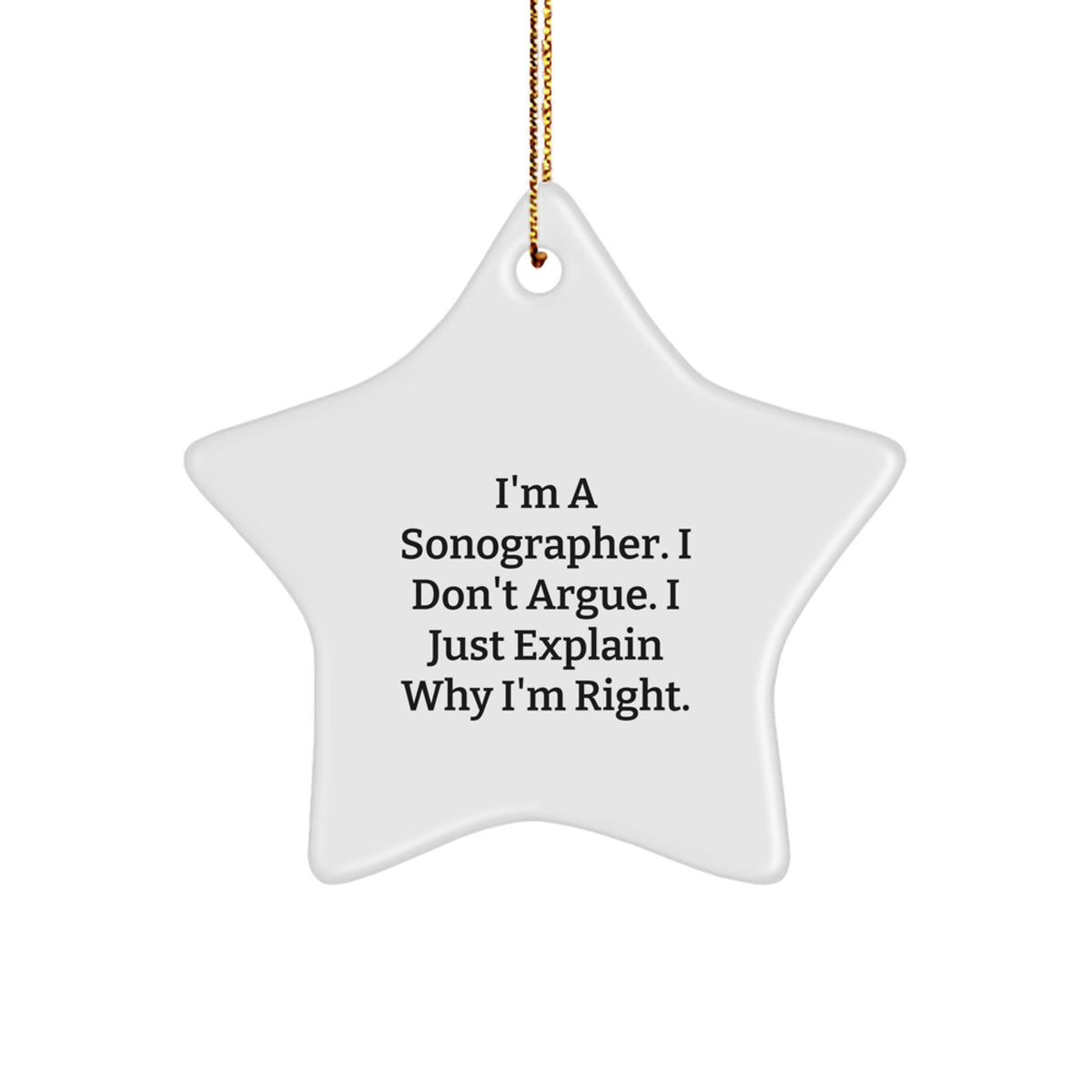 Funny Sonographer Star Ornament Gifts from Friends and Family - Unique Christmas Memorable Presents for Men and Women Sonographers - Image 1