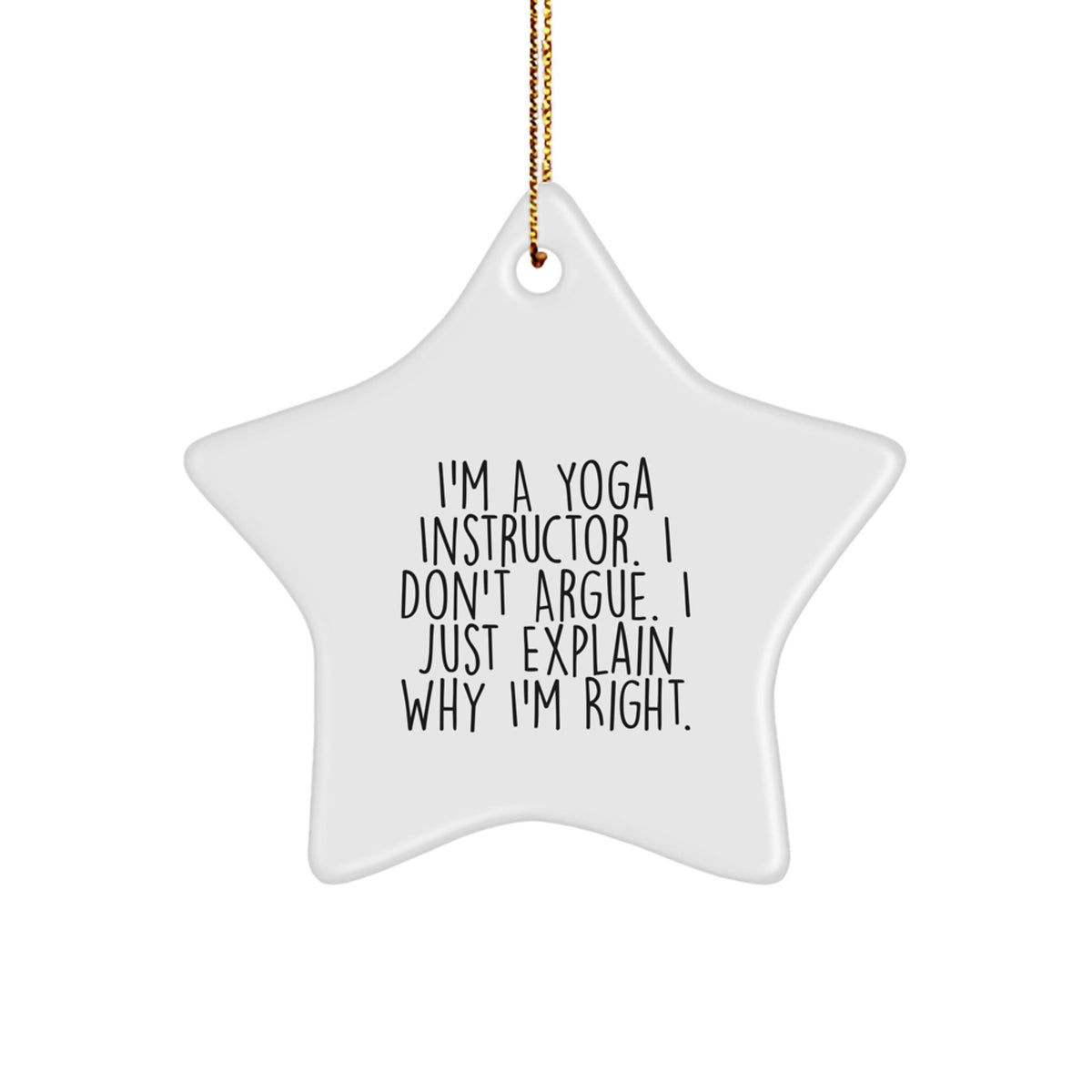 Funny Yoga Instructor Gifts from Friends - Star Ornament for Yoga Instructor, Unique Christmas Unique Gifts for Yoga Instructor Men Women Friends Coworkers Family - Image 1
