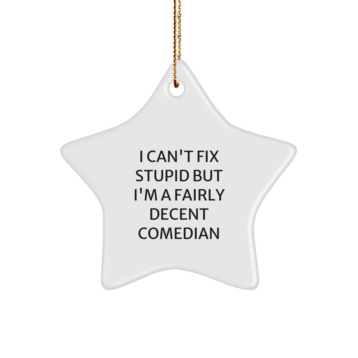 Funny Comedian Star Ornament Gifts from Friends, Comedian Christmas Unique Gifts, Comedian Decorations, I Cant Fix Stupid But Im A Fairly Decent Comedian Quote - Image 1