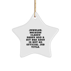 Funny Jeweler Gifts from Friends, Star Ornament Decorations for Men Women Coworkers Family, Classy Sassy And A Bit Fearlessy Is Not An Official Job Title Christmas Unique - Image 1