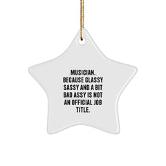 Funny Musician Gifts from Friends for Musician Men Women Star Ornament Christmas Unique Decorations - Image 1