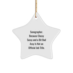 Funny Sonographer Gifts from Friends Star Ornament for Sonographer Men, Unique Christmas Ornaments for Men, Women - Image 1