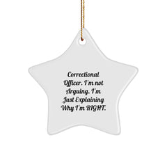 Funny Correctional Officer Christmas Star Ornament Gifts from Friends, Coworkers, Family - Image 1
