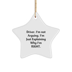 Funny Driver Star Ornament Gifts from Friends and Family for Men and Women Christmas Unique Decorations - Image 1