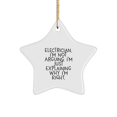 Funny Electrician Star Ornament Gifts from Men to Electrician Friends for Christmas Unique Gifts - Image 1