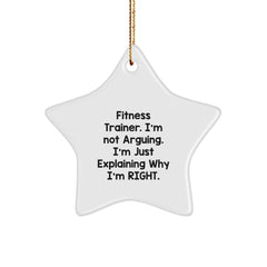 Fitness Trainer Star Ornament Funny Gift from Friends for Fitness Trainers Christmas Unique Decorations - Image 1