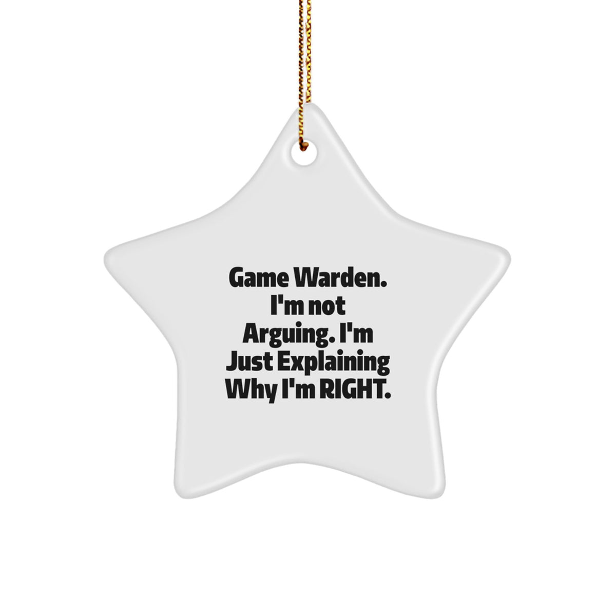 Funny Game Warden Star Ornament Gifts from Men to Game Wardens for Christmas - Image 1