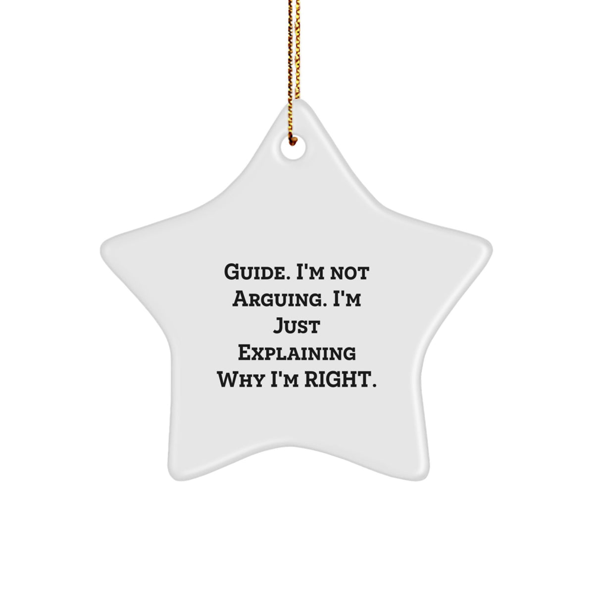 Funny Guide Gifts for Star Ornament Enthusiasts, 'I'm Not Arguing. I'm Just Explaining Why I'm Right.' Christmas Unique Gifts from Friends or Family to Guide Men or Women - Image 1