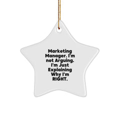 Funny Marketing Manager Star Ornament Gifts from Friends for Christmas Unique Office Decorations - Image 1
