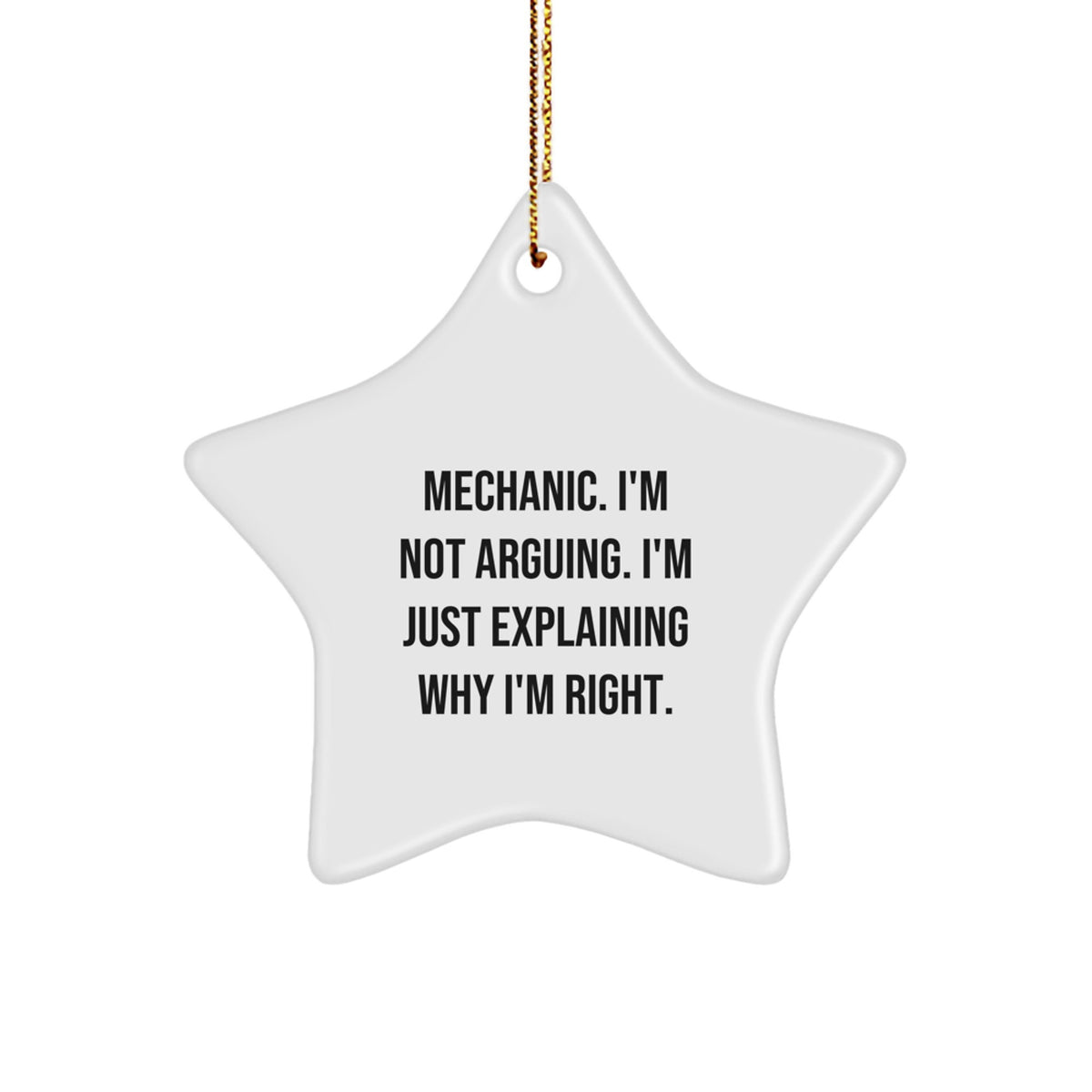 Funny Mechanic Gifts for Him, Star Ornament, Christmas Unique Gifts from Men, Mechanic Star Decoration for Home - Image 1