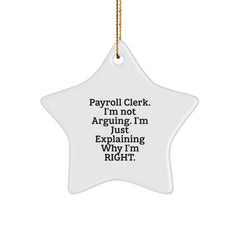 Funny Payroll Clerk Gifts from Friends, Star Ornament, Christmas Unique Presents for Payroll Clerk - Image 1