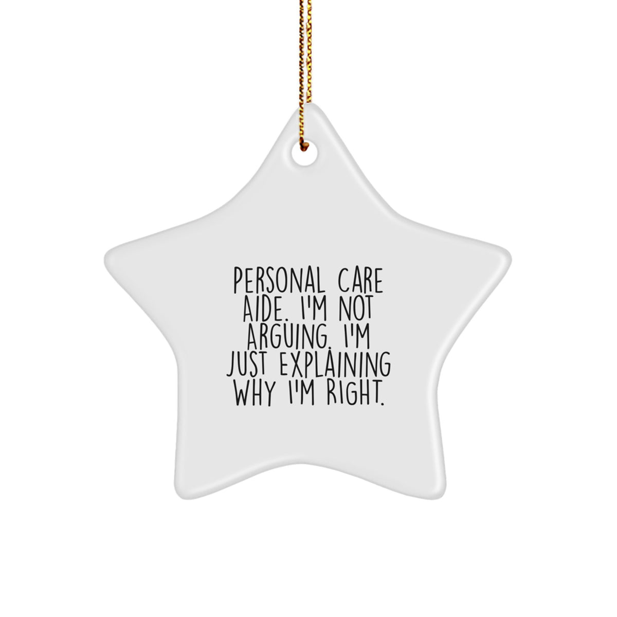 Funny Christmas Unique Gifts from Friends to Personal Care Aides, Star Ornament with Inspirational Quote, Perfect Personal Care Aide Gifts for Christmas - Image 1