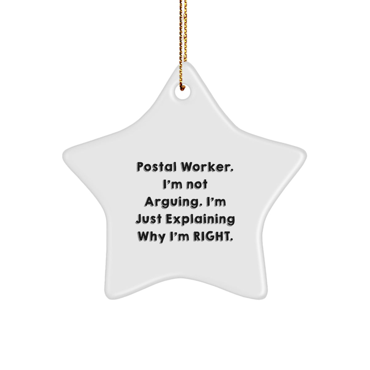 Funny Postal Worker Star Ornament Gifts from Friends and Family for Men Women Coworkers - Christmas Unique Decorations - Image 1