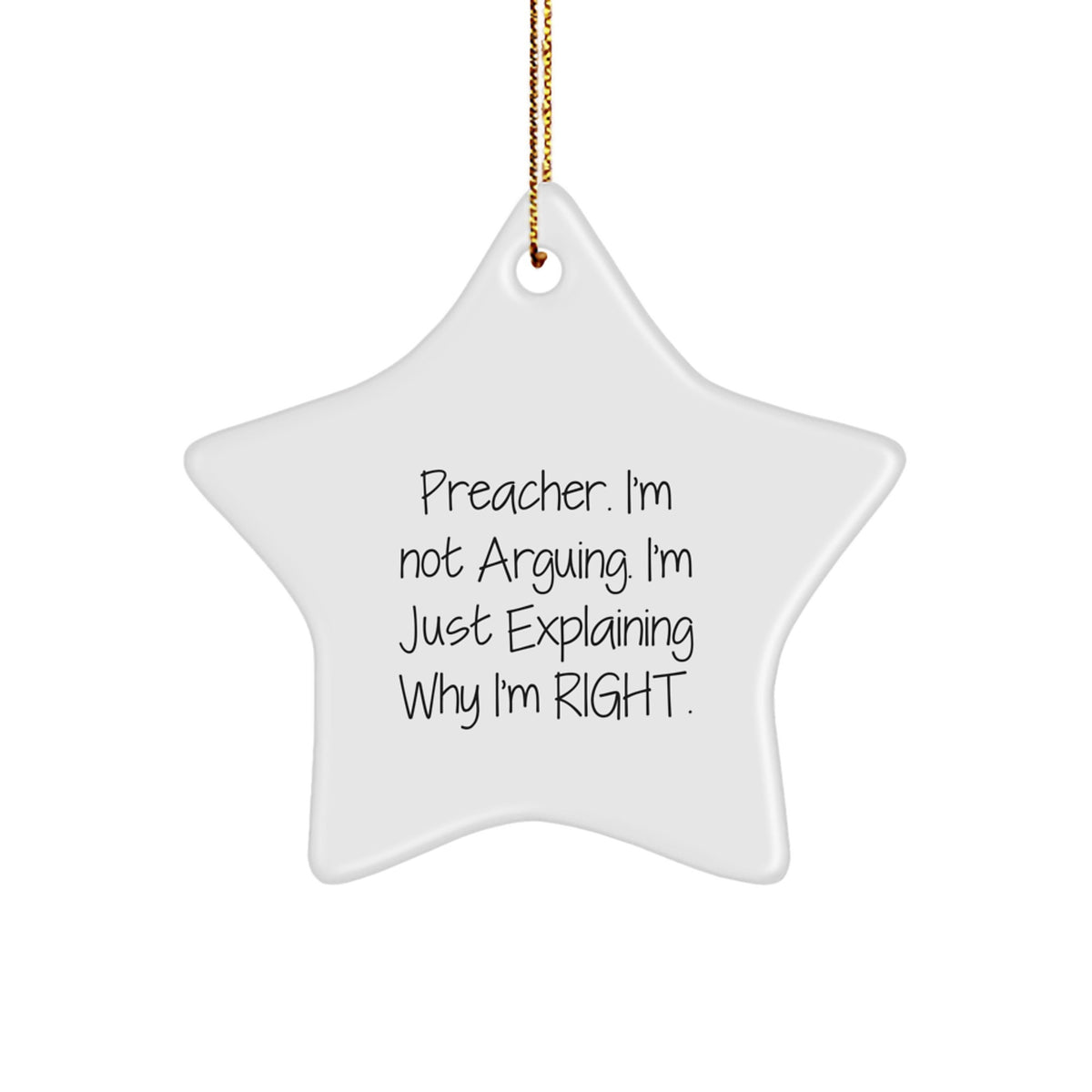 Funny Preacher Gifts from Men to Preachers - Star Ornament for Christmas Unique Presents - Image 1