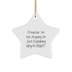 Funny Preacher Gifts from Men to Preachers - Star Ornament for Christmas Unique Presents - Image 1