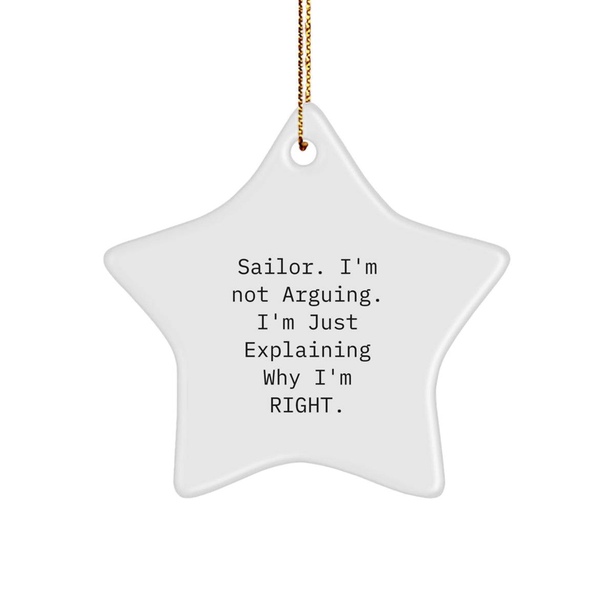 Funny Sailor Gifts from Friends, Christmas Unique Sailor Star Ornament for Men, Sailor Explaining Star Shaped Decor - Image 1