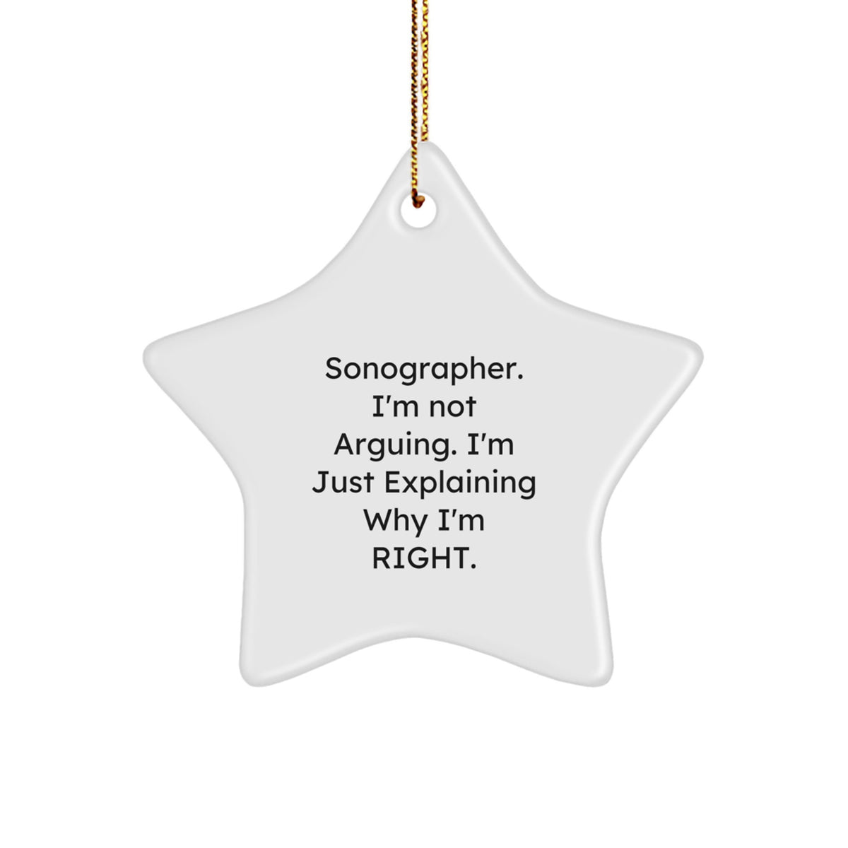Funny Sonographer Gifts for Men from Coworkers, Holiday Star Ornament with Inspirational Quote, Unique Christmas Memorable Presents for Sonographer Professionals - Image 1