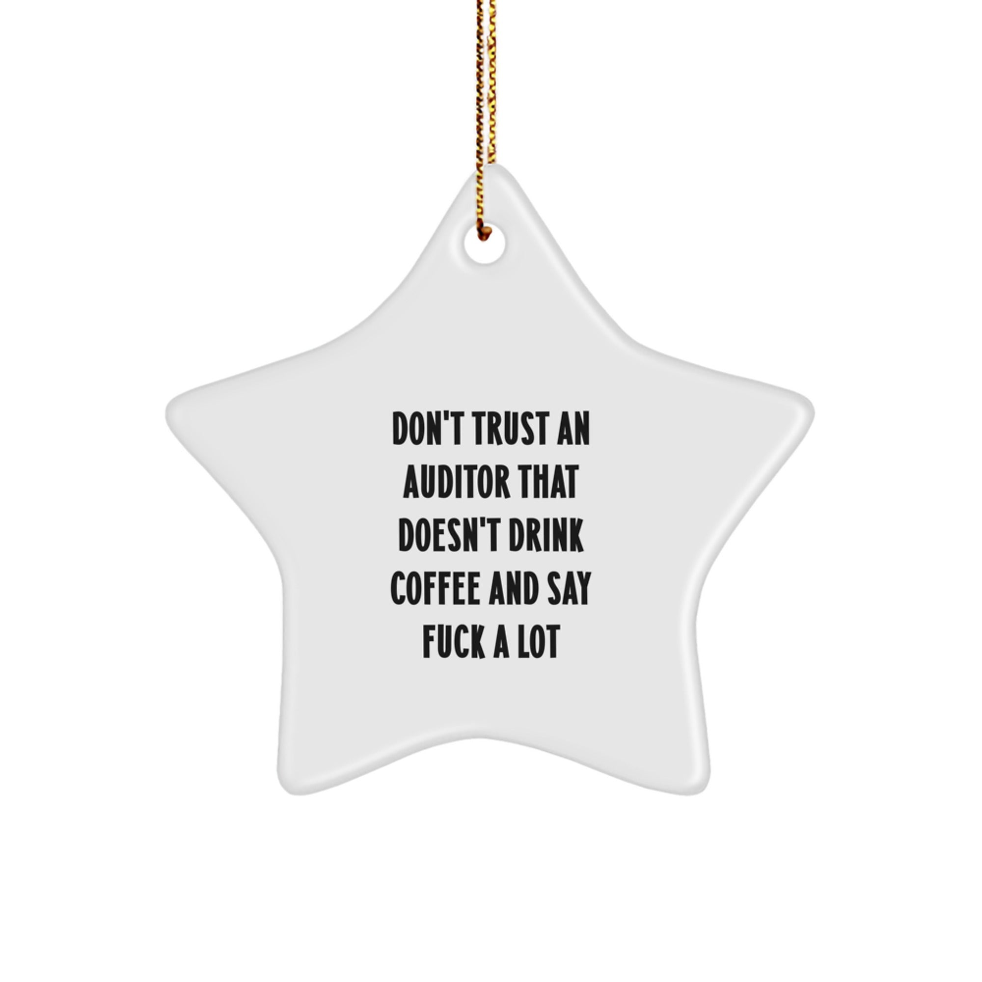 Funny Auditor Gifts from Men to Women for Christmas Unique Star Ornament - Image 1