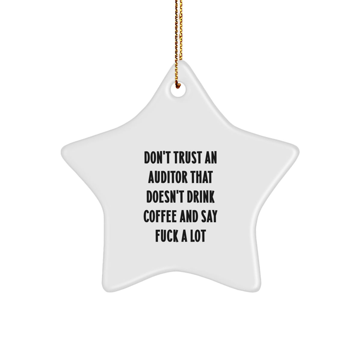 Funny Auditor Gifts from Men to Women for Christmas Unique Star Ornament - Image 1