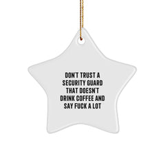 Funny Security Guard Gifts from Men, Unique Star Ornament for Security Guard, Christmas Unique Gifts - Image 1
